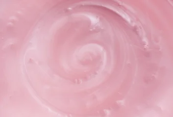 Pearlescent pink liquid soap, shower gel texture, surface of liquid fluid, background, shampoo texture, body care cosmetic, texture of liquid washing gel, soap backdrop top view, from above.  © Subbotina Anna