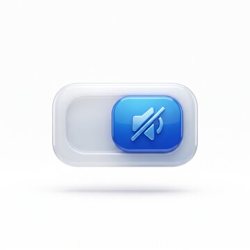 Mute button icon on digital device. Audio toggle symbol for silent mode and volume control settings.