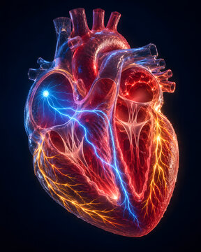 The Heart Is Its Own Light Source &mdash; Every Electrical Pathway Visible &mdash; Every Coronary Artery Gold &mdash; Anatomically Perfect &mdash; Bioluminescent &mdash; This Is What Medicine Needs