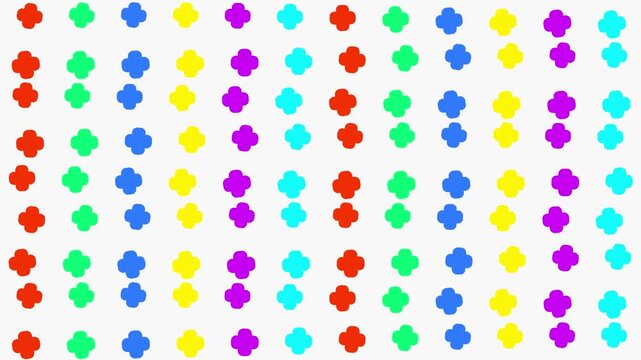 Abstract Motion Background Featuring Colorful Pulsing Plus Sign Shapes