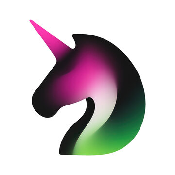 PNG Vibrant gradient unicorn silhouette