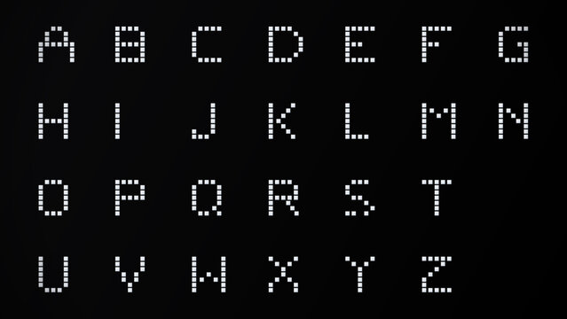 LED Dot Matrix Alphabet Letters Set A to Z Digital Pixel Font Display