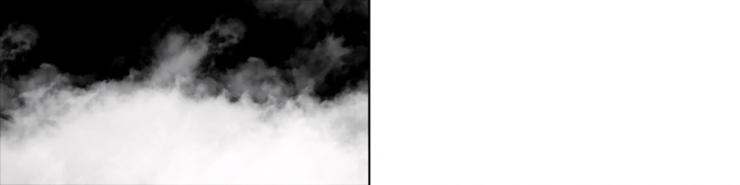 Volumetric smoke rising from bottom on black background, atmospheric fog effect, digital art, realistic vapor overlay, mysterious ethereal cloud motion, abstract wisps, smoky.