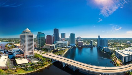Fototapeta premium aerial panorama of tampa florida skyline