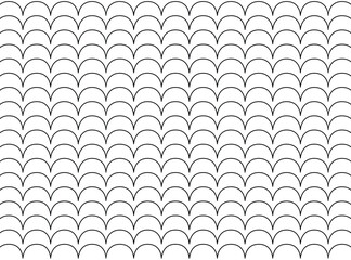 Seamless fish scale wave geometric pattern line art vector background © TANHAR