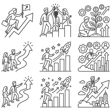 business growth success teamwork career development and financial investment concepts illustrating modern corporate strategy
