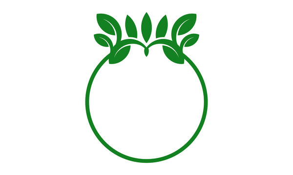 organic leaf circle logo design