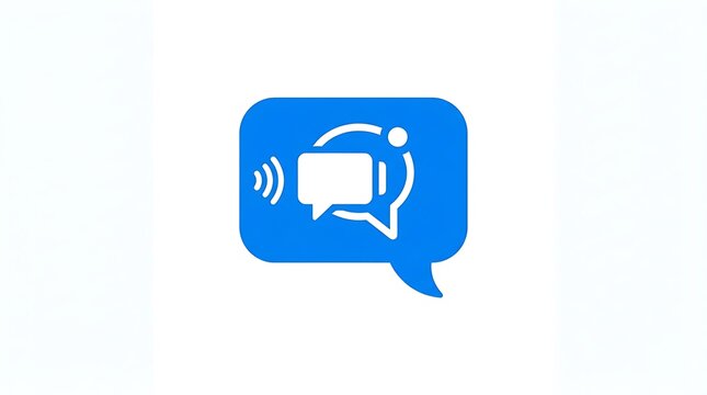 Digital chatbot icon with speech bubbles with blue digital communication message