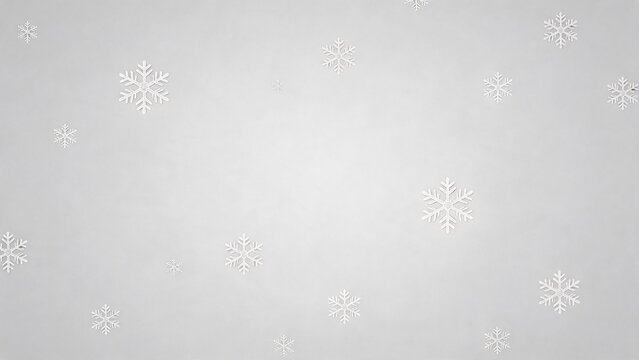White snowflakes on light gray background