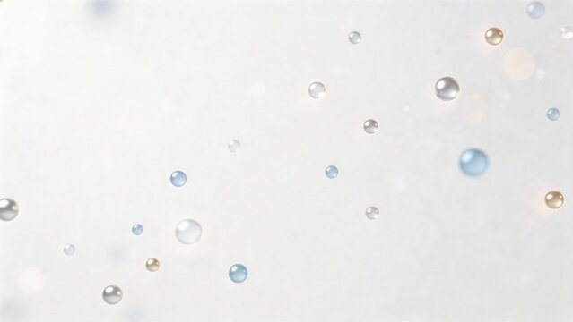 Floating colorful spheres on white background