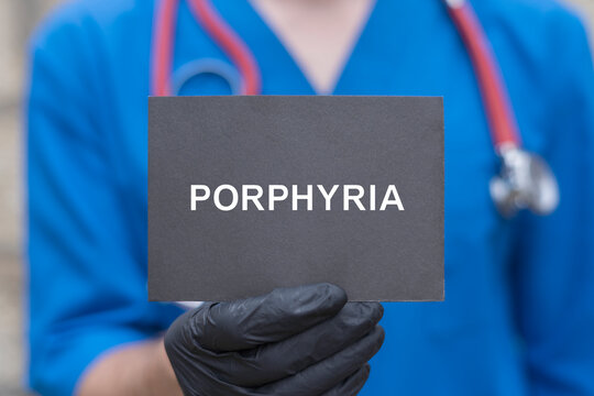 Concept of porphyria disease test. Acute Intermittent Porphyria Treatment Health Care Innovation.