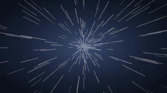 Warp speed hyperspace starfield flight seamless loop in subtle ice-blue tones