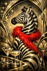 Obraz premium Elegant zebra in glamorous setting.