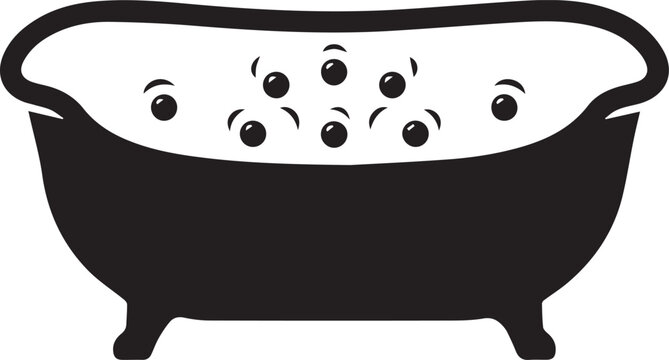 Jacuzzi bathtub with bubble jets spa icon vector illustration silhouette