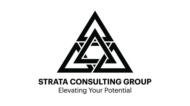 Strata Consulting Group Logo: Interlocking Triangles Symbolizing Growth and Potential