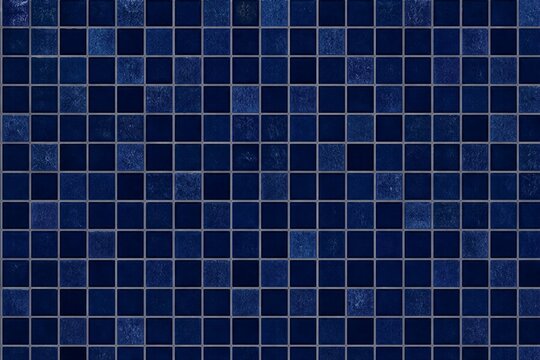 Blue ceramic tile grid pattern for wall or floor surface