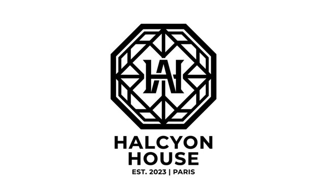 Modern Geometric Logo Design for Halcyon House, Established 2023 in Paris