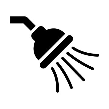 shower head spraying water glyph icon