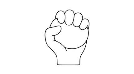 A minimalist black line art vector icon of a hand squeezing a stress ball, symbolizing tension relief and anxiety management, perfect for mental health illustrations and wellness concepts. © ahmed