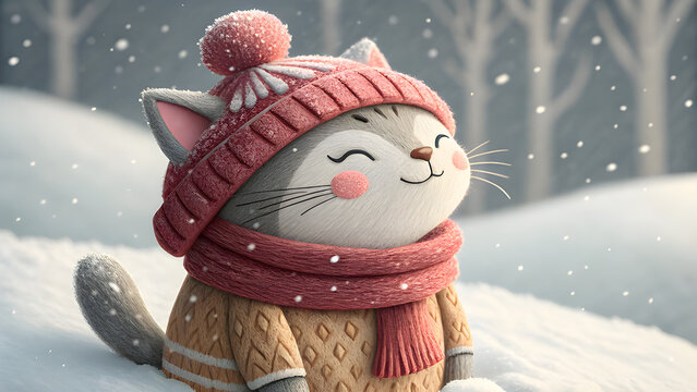 cute cat, cat character, kitten, cute kitten, cat illustration, cat clipart, funny cat, adorable cat, cartoon cat, 3D cat, soft 3D illustration, clay character, kawaii cat, fluffy cat, pet character, 