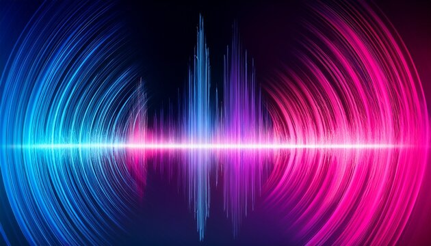 colorful sound waves create mesmerizing visual effect showcasing amplitude modulation in radio waves with vibrant hues of pink and blue