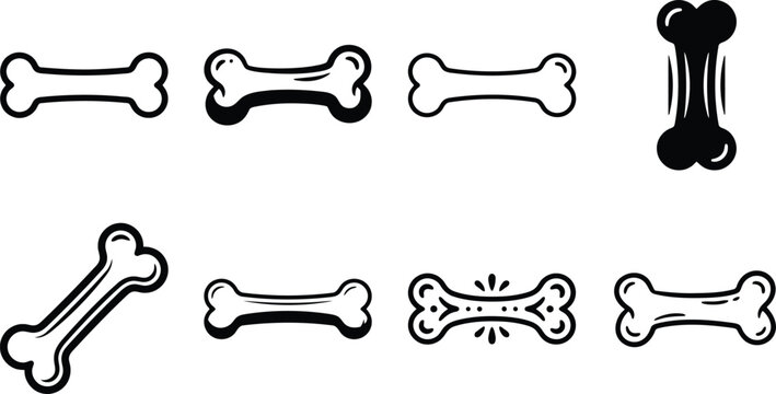 Cartoon dog bones icons