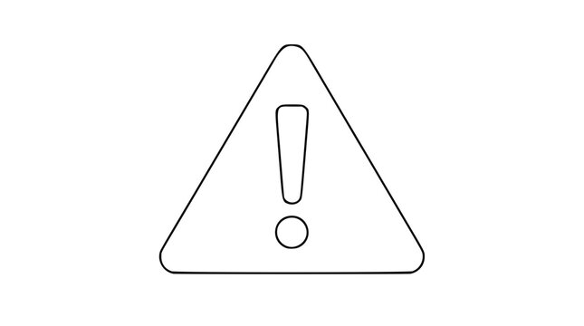 Warning Triangle Vector Icon with Exclamation Mark &ndash; Clean Line Art Illustration for Alert and Caution Symbols