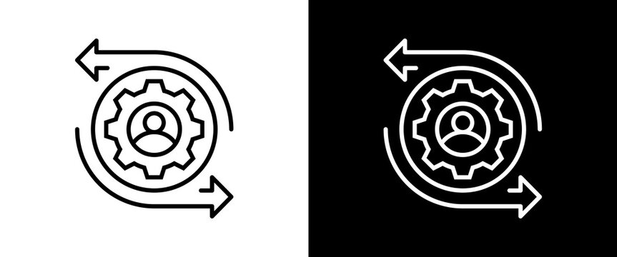 Transition white and black icon set design