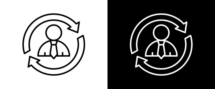 Rebirth white and black icon set design