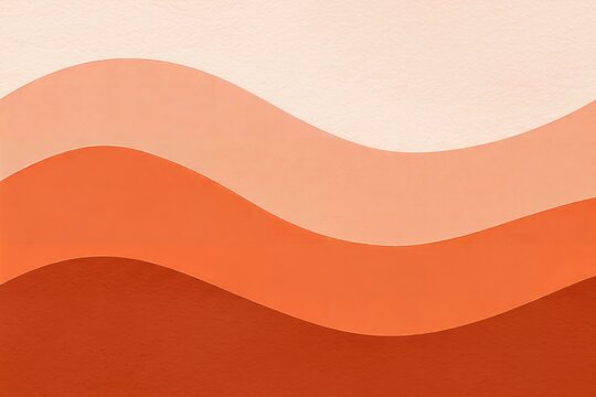 Modern minimalist abstract background with warm orange wavy layers