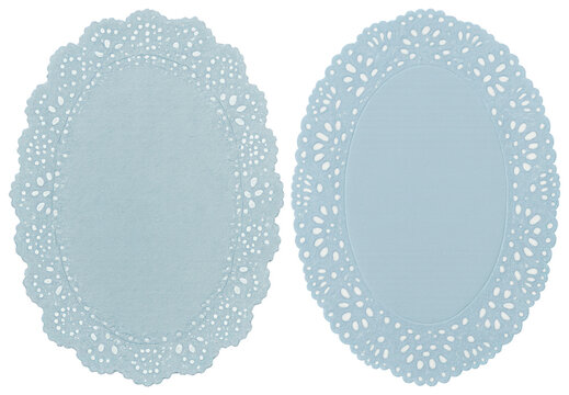 PNG Elegant blue lace doilies, transparent background
