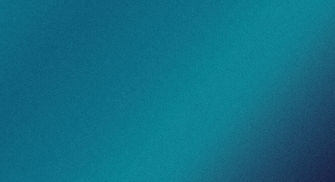 Deep Teal and Cyan Grainy Gradient Background with Film Noise Texture