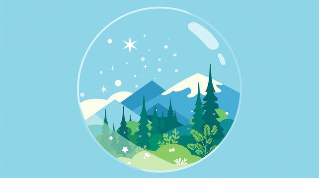 自然と水をテーマにしたクリーンなエコロジーイラスト、地球環境、環境保護、サステナブル、SDGs、自然保護、水資源、植物、葉、森、草、泡、しずく、透明感、清潔感、ナチュラル、癒やし、生命、再生、循環、未来、省エネ、節水、環境問題、自然共生、持続可能、再生可能、企業理念、社会貢献、環境啓発、キャンペーン、広告、ポスター、バナー、ウェブ素材、教材、アイコン、シンボル、背景、素材、環境教育、自然再生、啓発