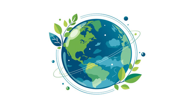 地球と水と植物をイメージしたエコ素材イラスト、環境保護、サステナブル、SDGs、自然保護、水資源、森、葉、草、泡、しずく、透明感、清潔感、ナチュラル、クリーン、癒やし、生命、再生、循環、未来、地球環境、エコロジー、省エネ、節水、環境問題、自然共生、持続可能、企業理念、社会貢献、環境キャンペーン、啓発、広告、ポスター、バナー、ウェブ、教材、背景、アイコン、シンボル、ボタニカル、環境教育、啓発素材、芽