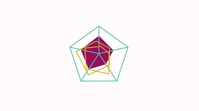 abstract geometric shape Animated vector radar spider chart infographic. Great asset for corporate presentations, business statistics, and data visualization