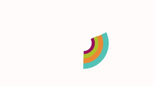 abstract logo design Animated concentric radial progress arcs showing data metrics. Modern motion graphic element for technical and business reports