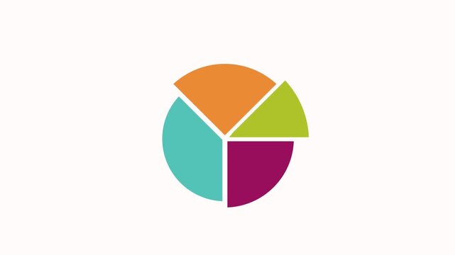 vector illustration of colored Animated Pie Chart Data Visualization Infographic