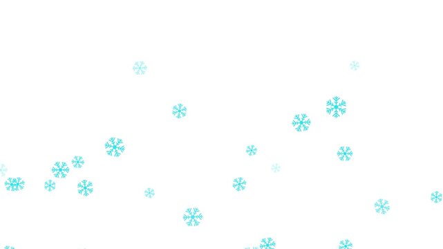 falling snow winter transparent snowflakes background, Abstract turquoise snowflakes falling slowly from the sky White background,
Falling snowflakes loop able animation