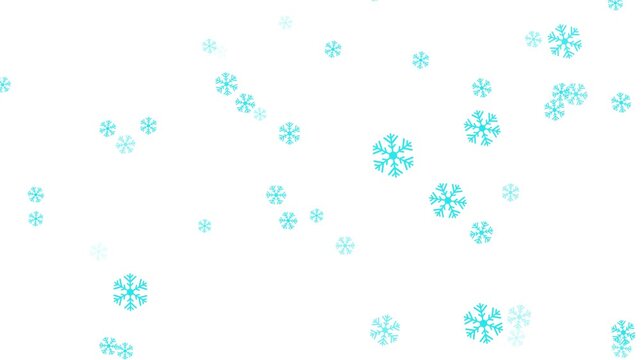 falling snow winter transparent snowflakes background, Abstract turquoise snowflakes falling slowly from the sky White background,
Falling snowflakes loop able animation