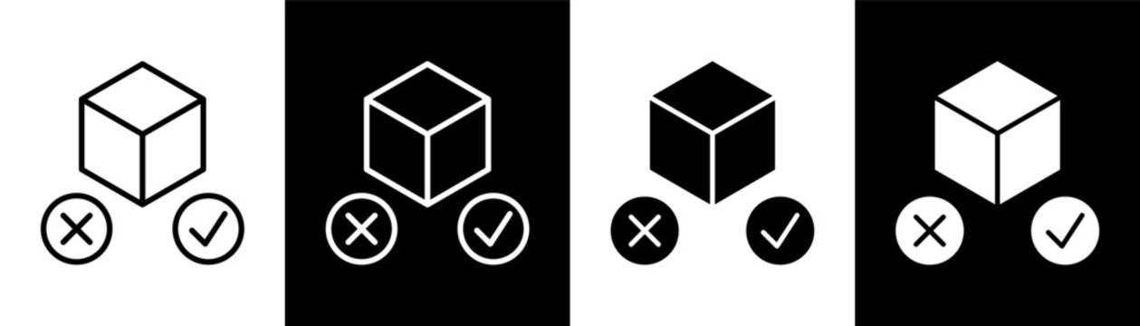 Product Testing white and black icon set design