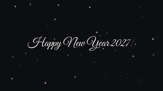 Elegant cursive festive typography on dark starry night background with glowing lights, ideal for holiday greeting banner