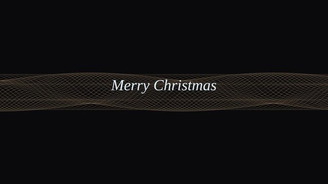 Elegant abstract curves guilloche wave ribbon on dark background, creating sophisticated linear border for festive christmas decoration