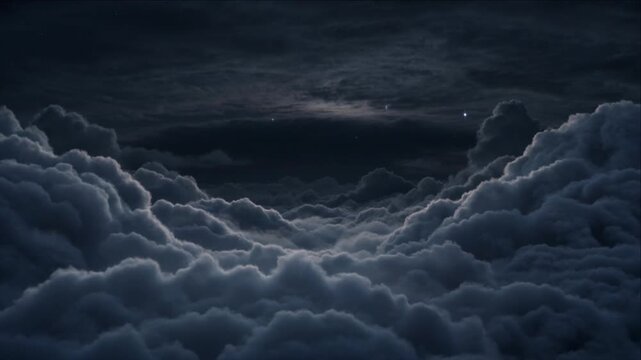 Night cloud dark sky luminous star dreamy landscape fantasy background cloudscape night moonlight atmospheric dramatic ocean of mist surreal atmospheric landscape mysterious celestial view