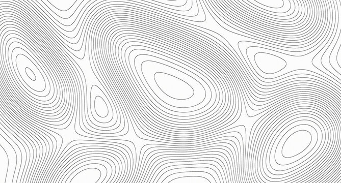 Abstract topographic map lines background, contour elevation map texture