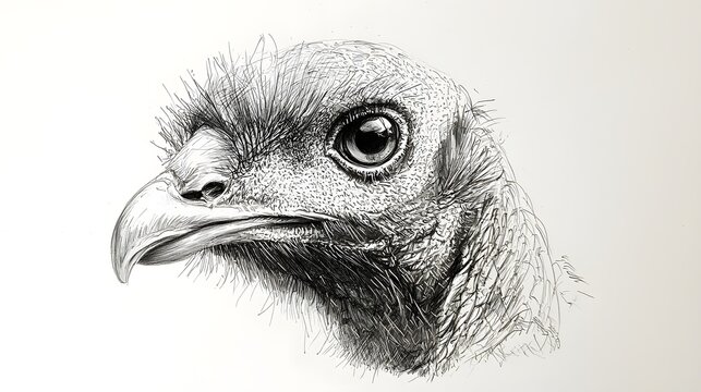 Wild turkey drawing with soft realism and natural detail image