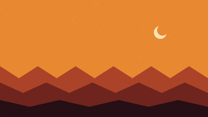 Obraz premium Colorful abstract landscape illustration featuring vibrant geometric shapes and lines