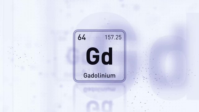 Periodic Table Element Gadolinium Gd Animation. Modern and Minimal Design.