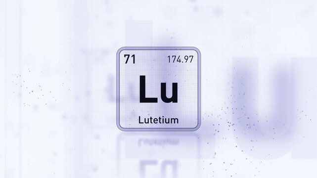 Periodic Table Element Lutetium Lu Animation. Modern and Minimal Design.
