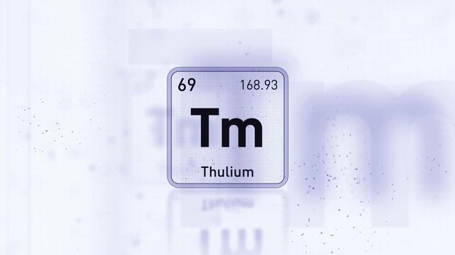 Periodic Table Element Thulium Tm Animation. Modern and Minimal Design.