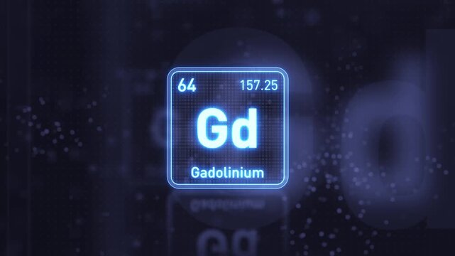Periodic Table Element Gadolinium Gd Animation. Modern and Minimal Design.